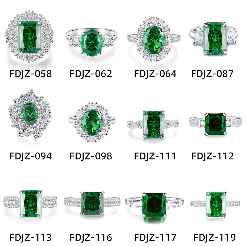 Geometric S925 sterling silver women's ring with an emerald cut stone and diamond inlay detail.