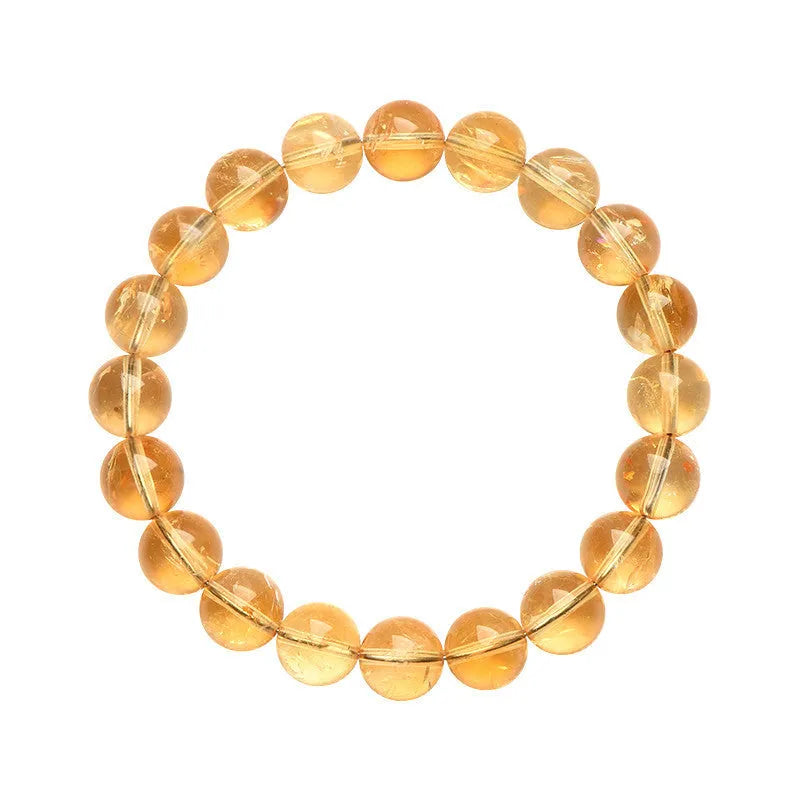 Natural yellow citrine bracelet with spherical beads in Brazilian yellow and violent yellow colour options