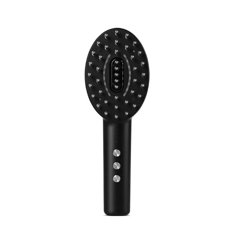 KD3802 Black rechargeable handheld scalp massager with medicine application capability