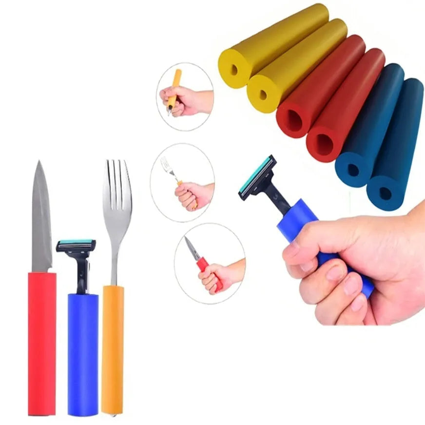 Pack of six or nine black rubber grip hoses for pens showing 10mm and 18mm inner diameter options.
