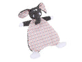 Brown velvet pet chew toy shaped like a fox elephant with crinkle paper and squeaker inside