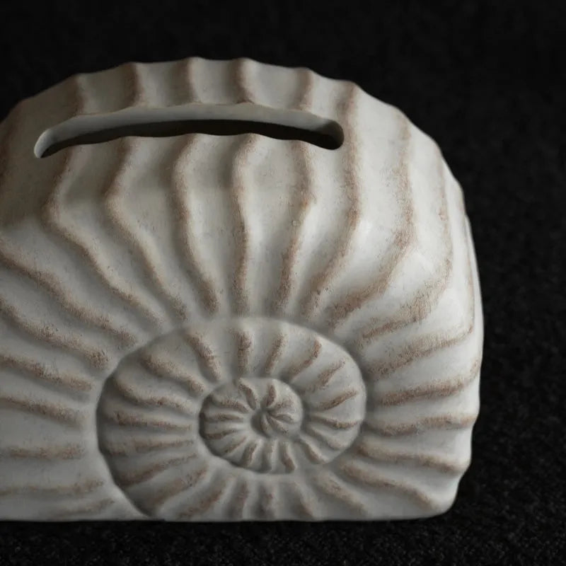 Resin tissue box cover with conch ramble shell design in modern simplicity style