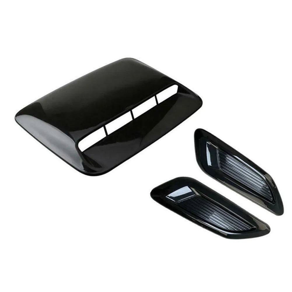 ABS car airscoop shroud cover set in black and carbon fibre with machine cover and side vents
