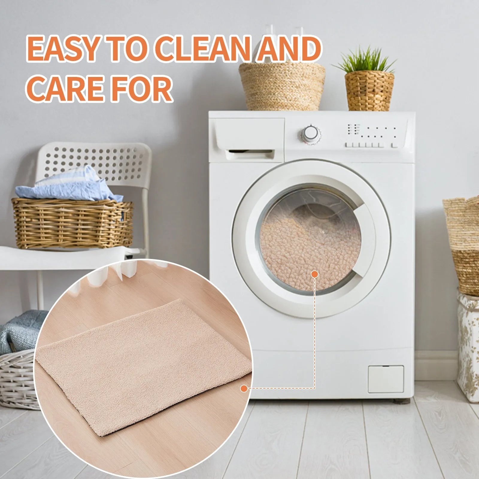 Grey self-heating plush pet pad for cats showing rectangular shape and soft texture