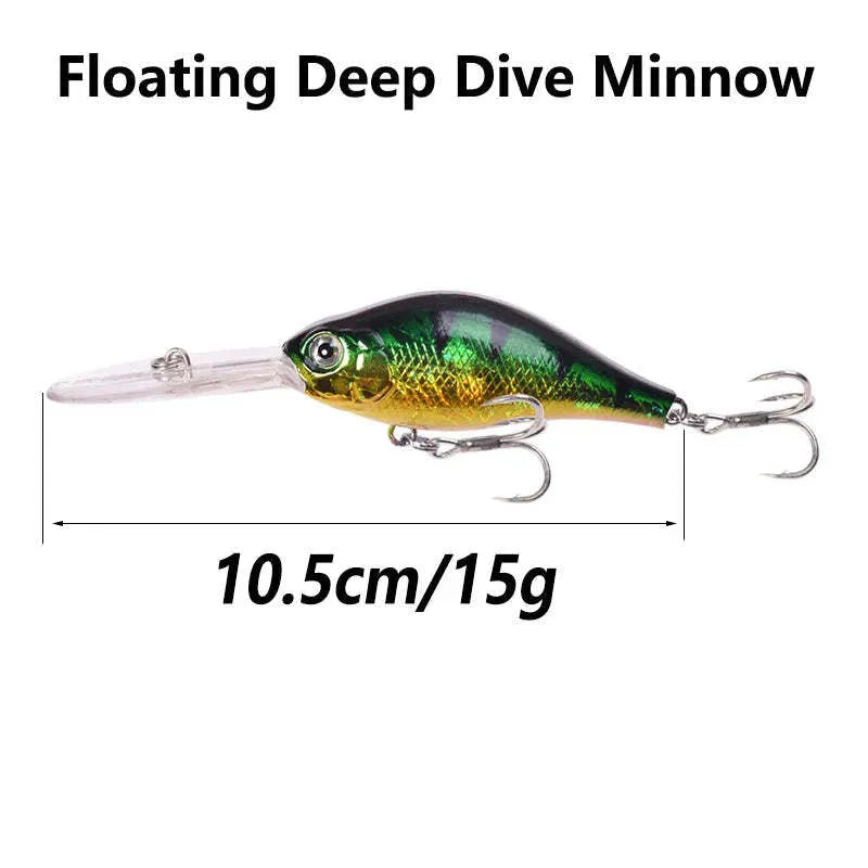 Floating Rock Little Fat Man hard mino fishing lure showing colour options and long diving lip.