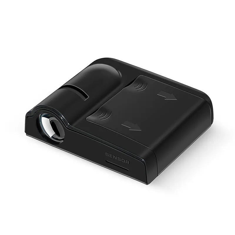 Compact black car decorative projection radium lamp with ABS plastic shell.