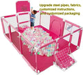 Large blue children's playpen tent with Oxford cloth fence and stainless steel frame.