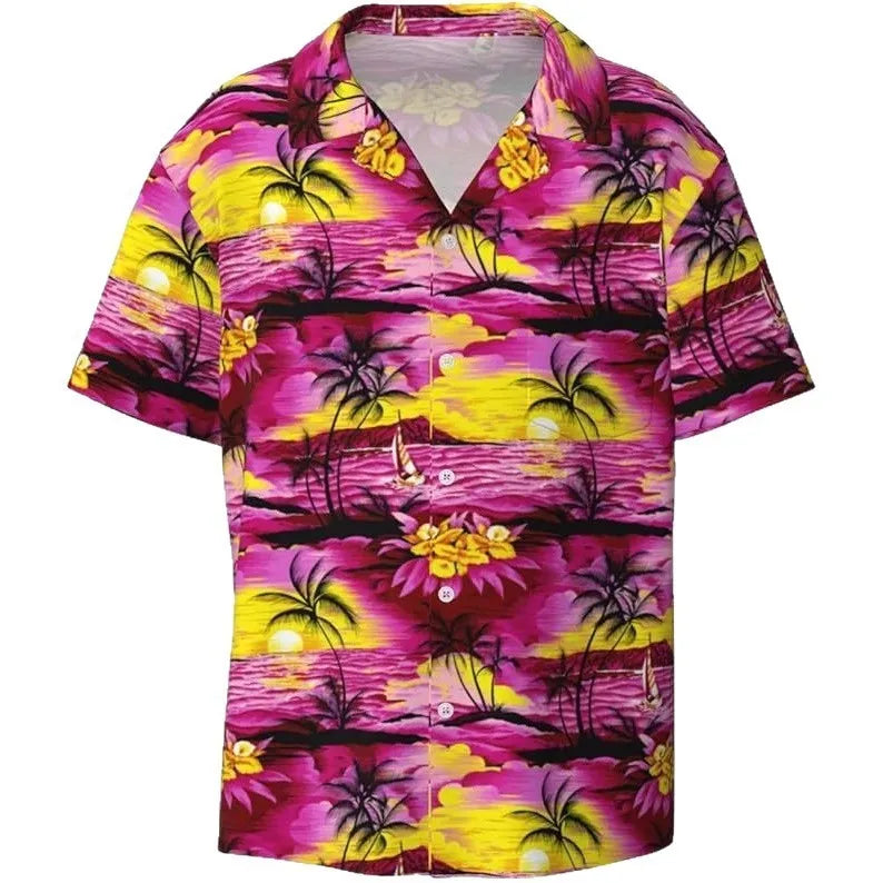 Men's camouflage pattern short sleeve shirt in slim fit, shown in one of seven available colours.