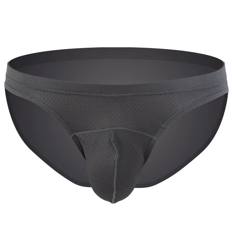 Men's loose transparent nylon underwear in multiple colours on a white background