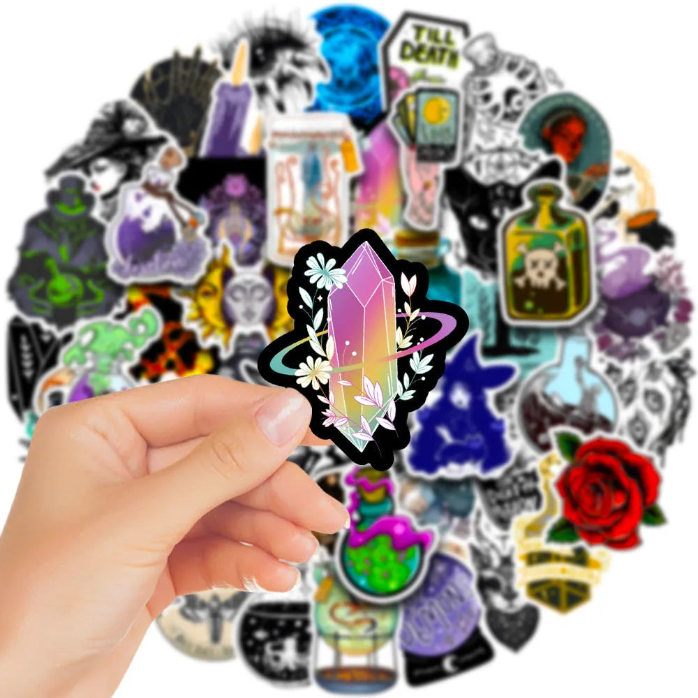 50 waterproof PVC stickers with glossy finish for laptop and smooth surface decoration