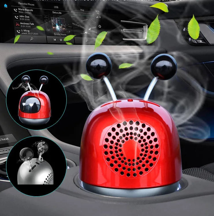 Creative robot car design car vent air freshener aromatherapy decoration in blue, grey, or red.