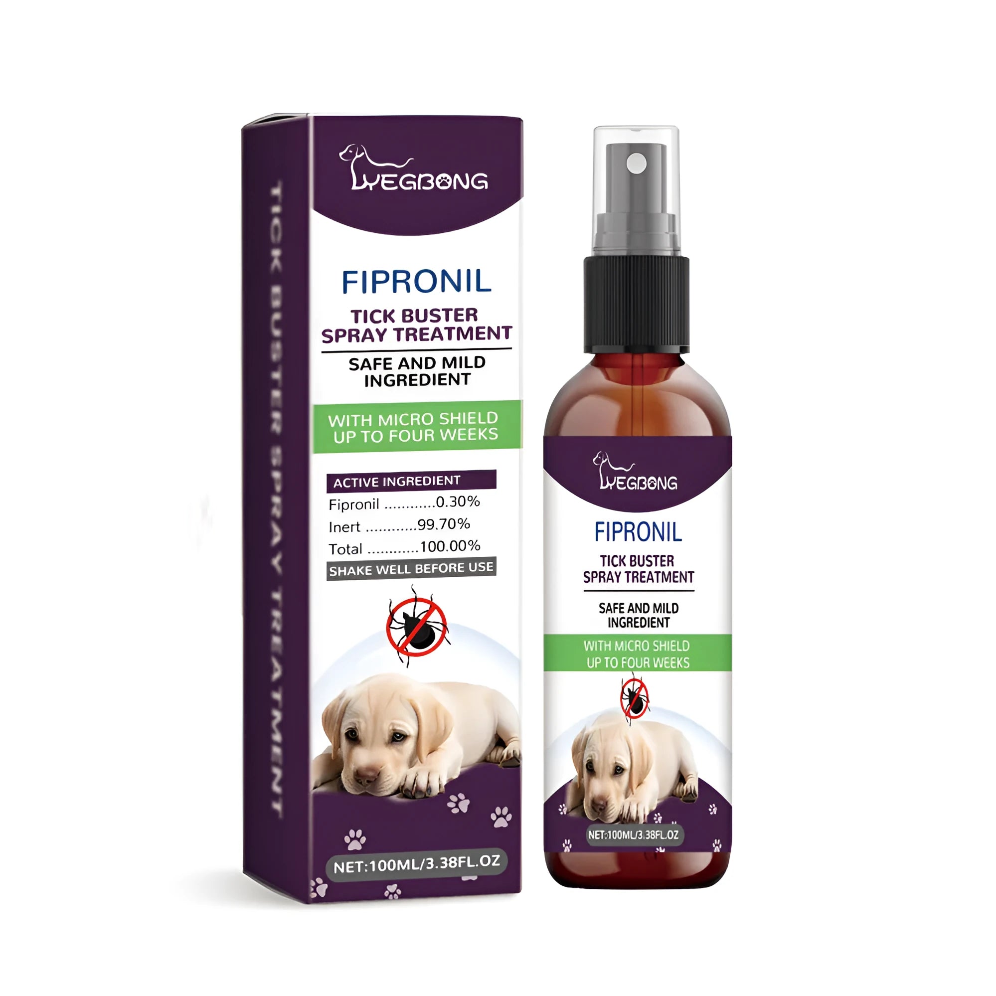 100ml pet pest spray bottle with botanical extracts including mint and honeysuckle
