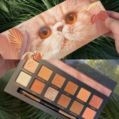 Explorer twelve-colour animal eye shadow palette showing Golden Tiger, Wild Leopard, and Red Fox shades