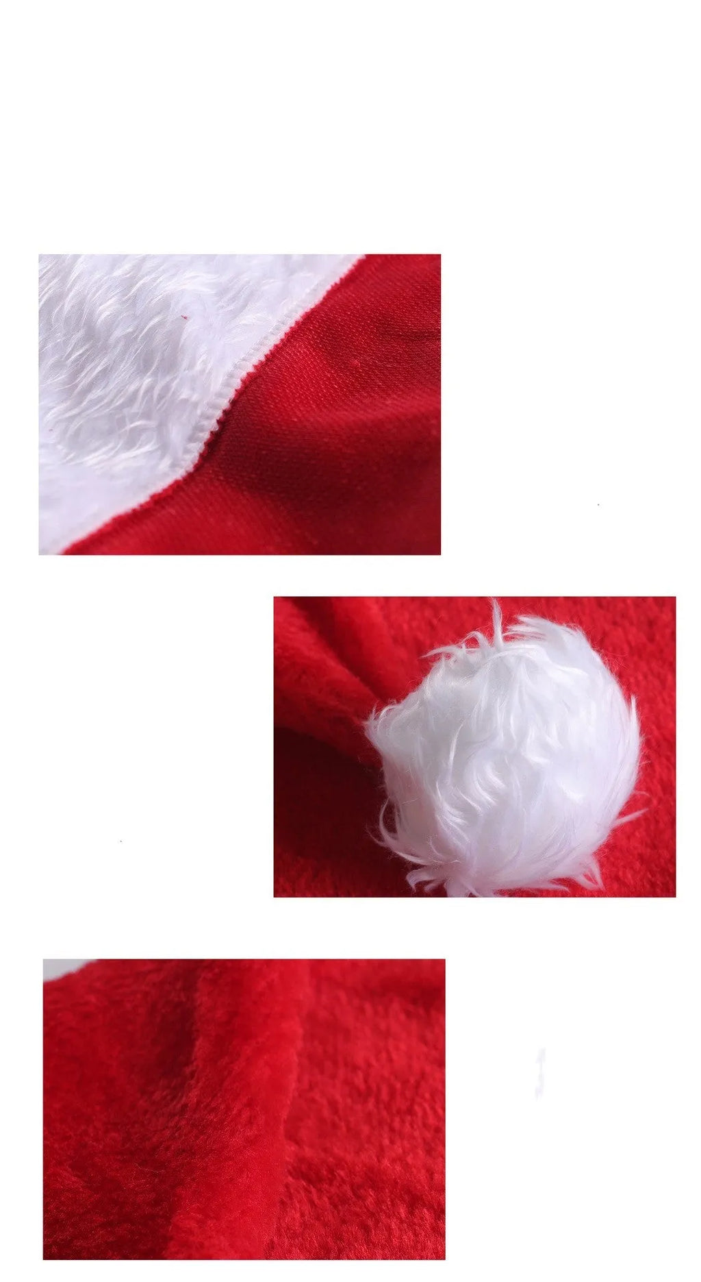Red and white plush Santa hat with LED lights illuminating in multiple colours