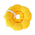 Soft white cotton pet protective collar for cats and dogs on a table, showing adjustable band and inner ring.