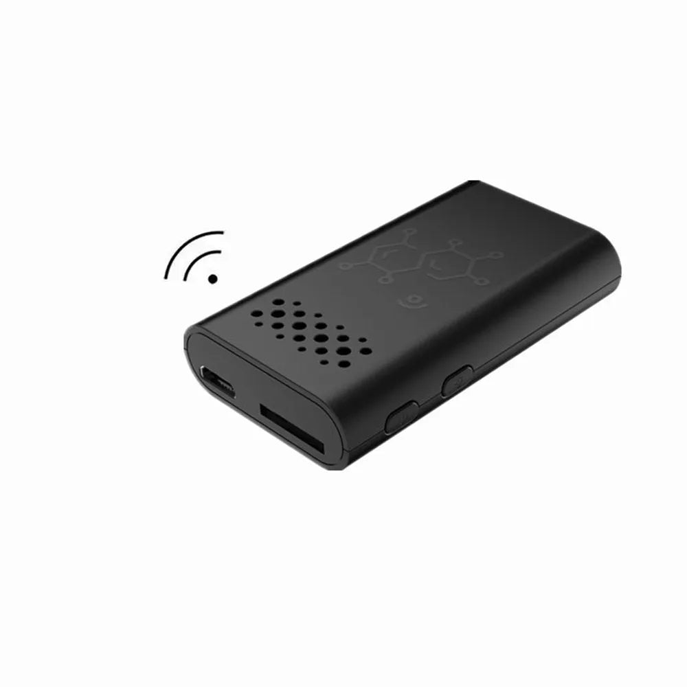 Black smart security camera with WiFi connectivity for mobile phone baby monitoring
