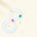 Blue and white cat turntable track ball toy with teasing stick attachment measuring 50cm