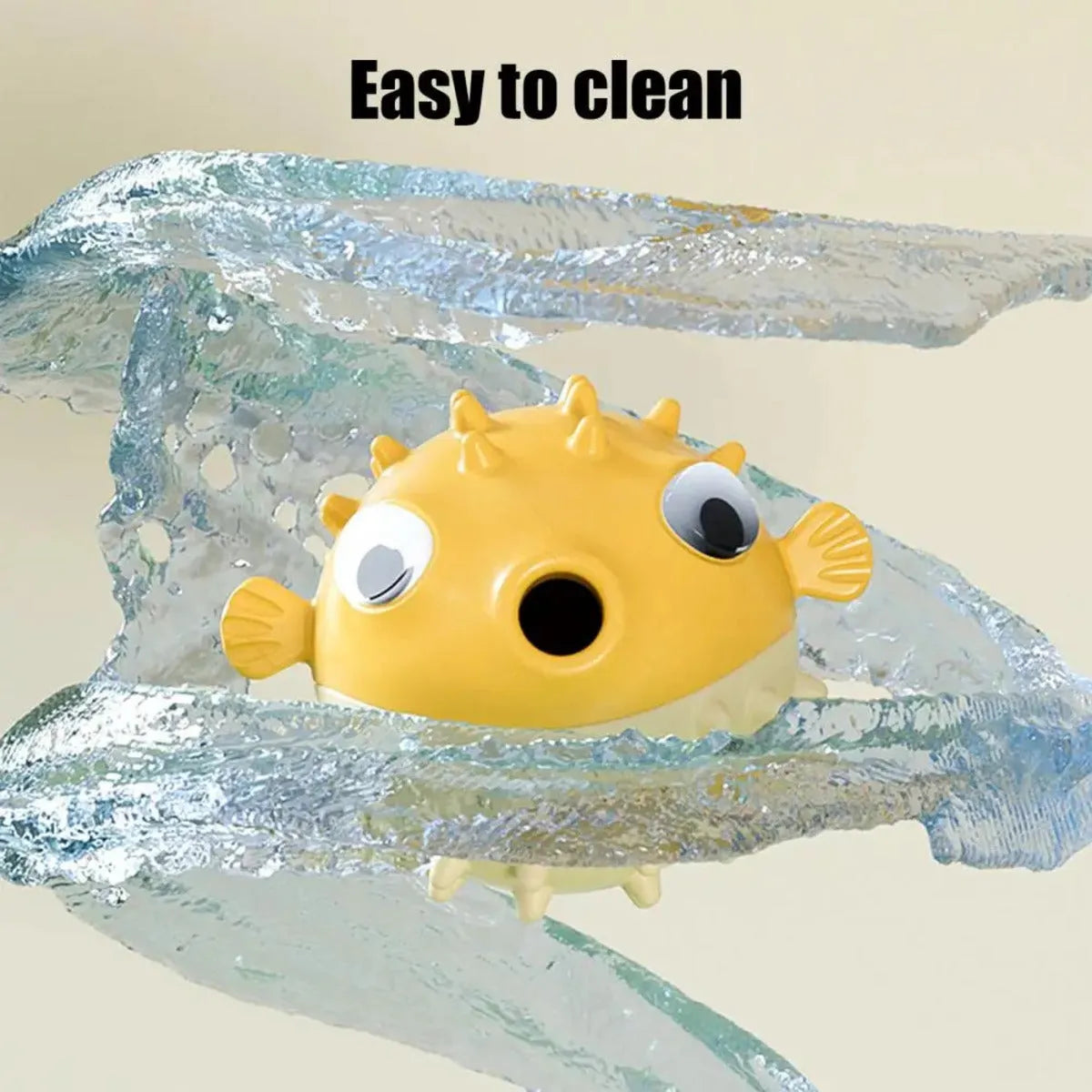 Yellow fish-shaped vinyl dog chew toy with textured surface for aggressive chewers