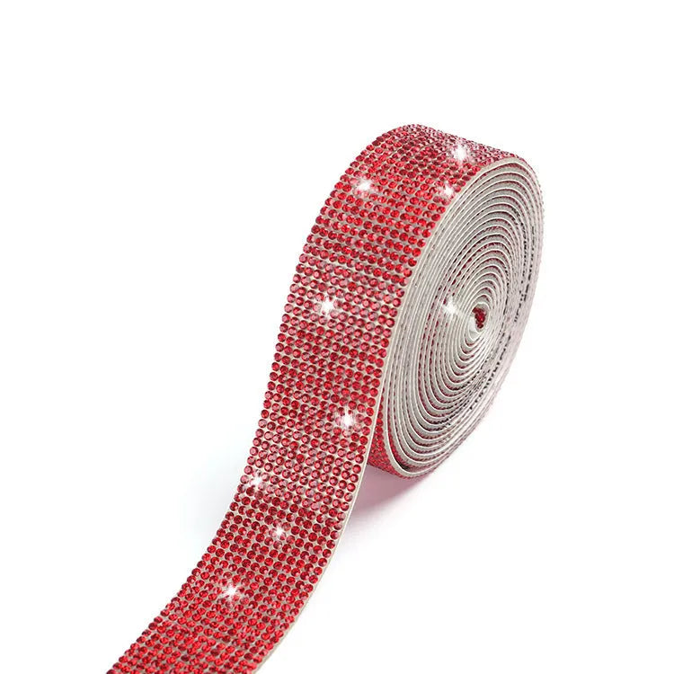 Self-adhesive water drill strip for clothing decoration in white and AB colour