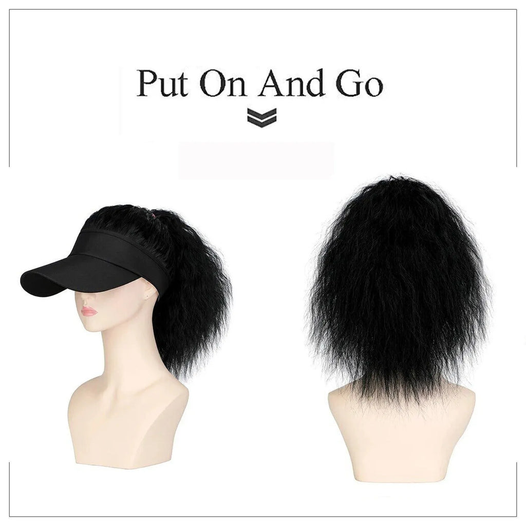 Women's domestic silk short wig with horse tail waves roll hood in various natural colours