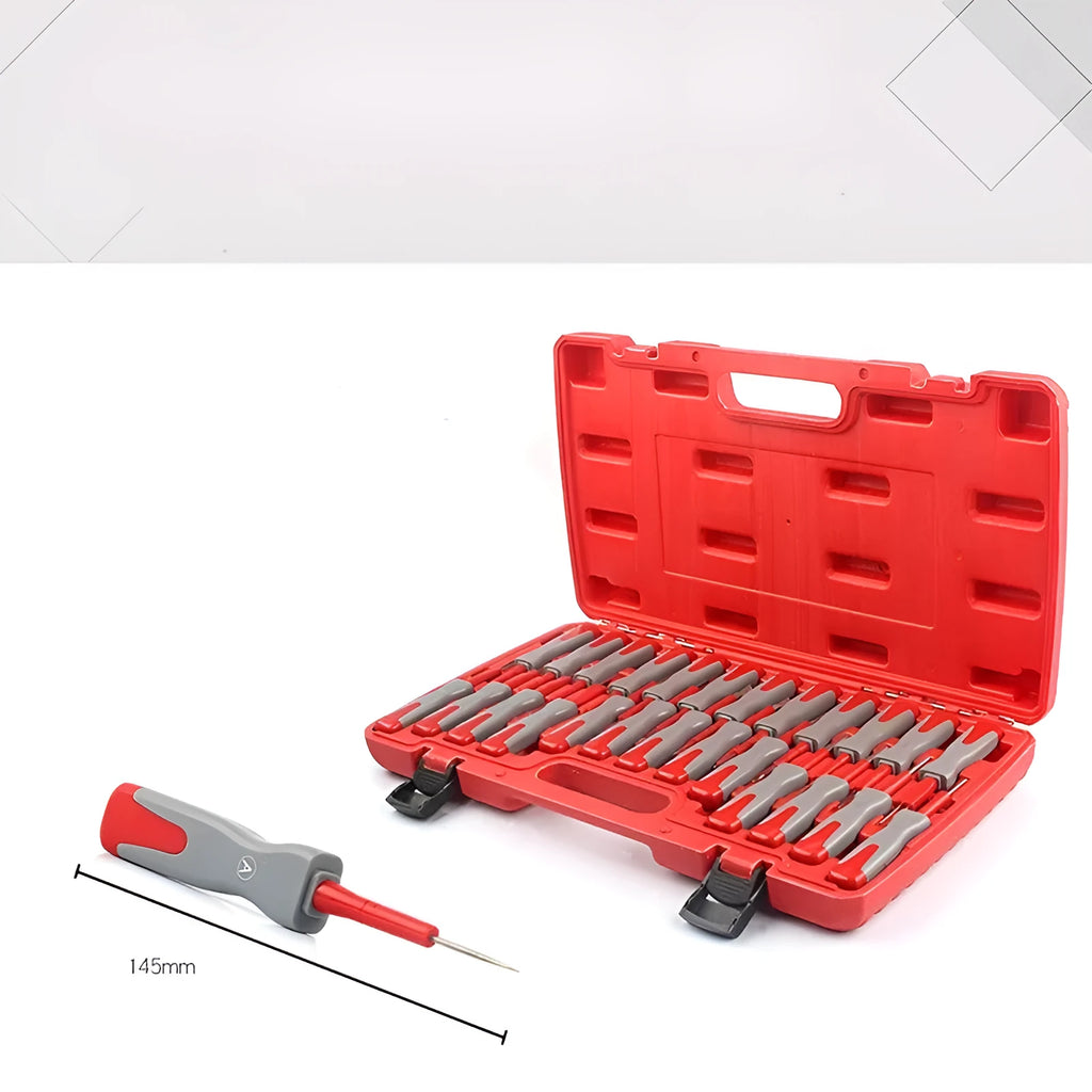 25-piece car terminal removal tool set with pull-out keys for wiring harness disassembly