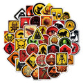 Waterproof warning stickers for motorcycle helmet and skateboard safety with bright film coating