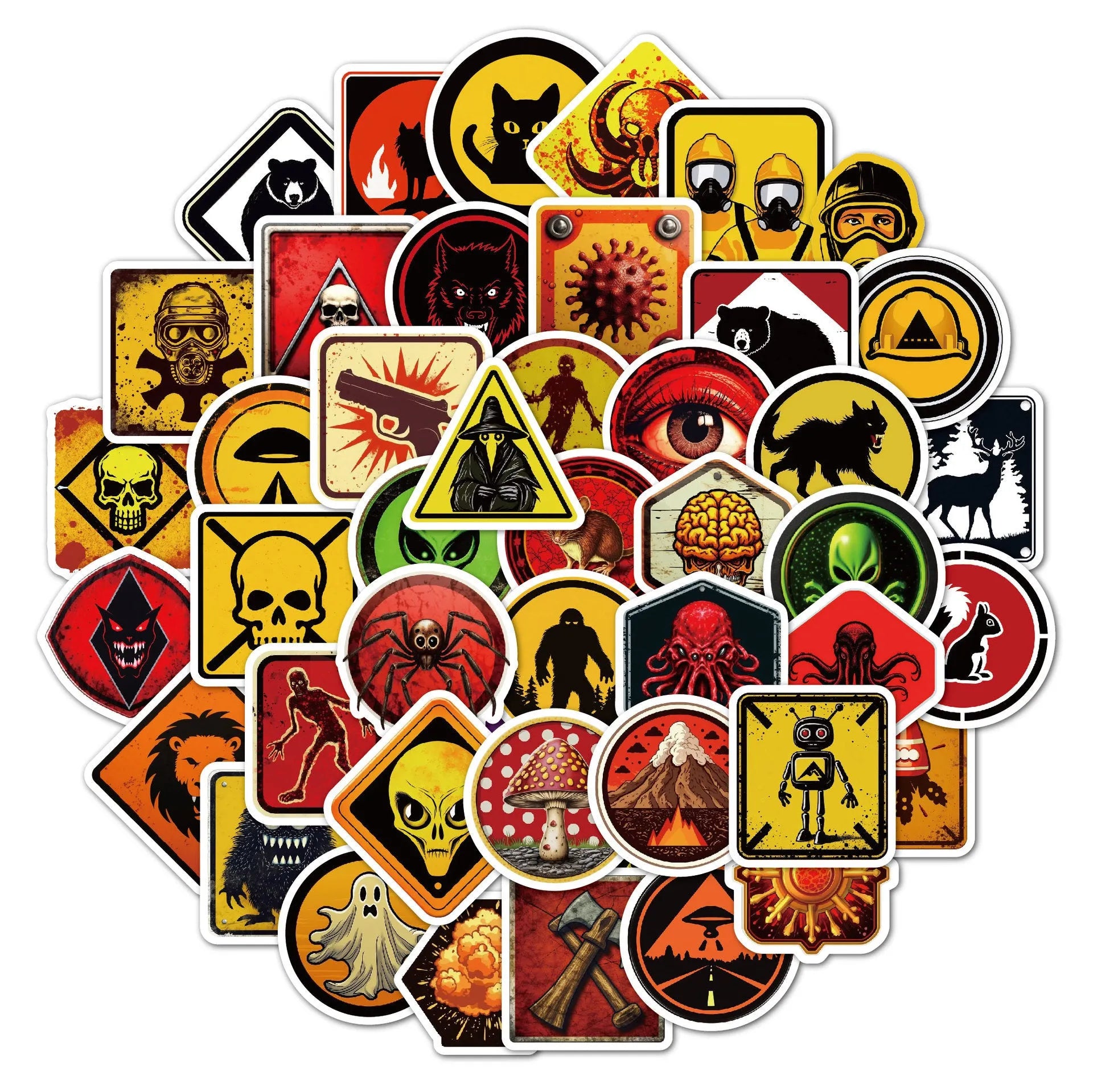 Waterproof warning stickers for motorcycle helmet and skateboard safety with bright film coating
