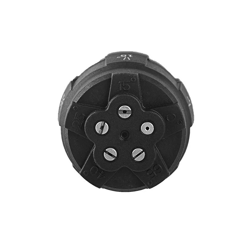 Five-in-one engineering plastic spray nozzle for high-pressure water guns with pattern selector