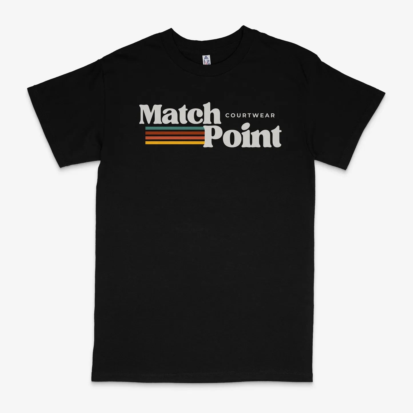 Black men's casual short sleeve t-shirt with a 3D digital printed pattern on the front.