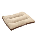 Coffee-colour removable fleece dog bed with cushion shown in medium size