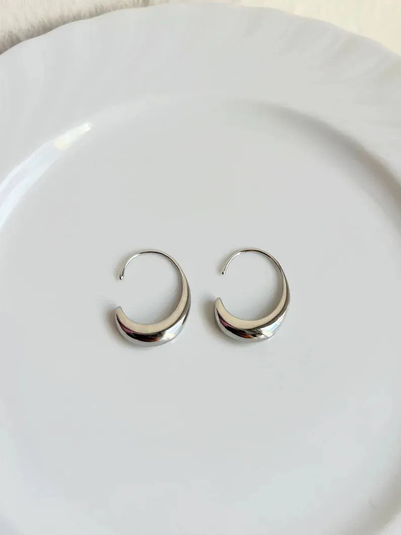 Retro snake design women's earrings with electroplated gold or silver finish
