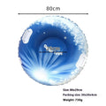 PVC plastic winter ski ring toy for children in printed flame red, blue, or snow mountain designs.