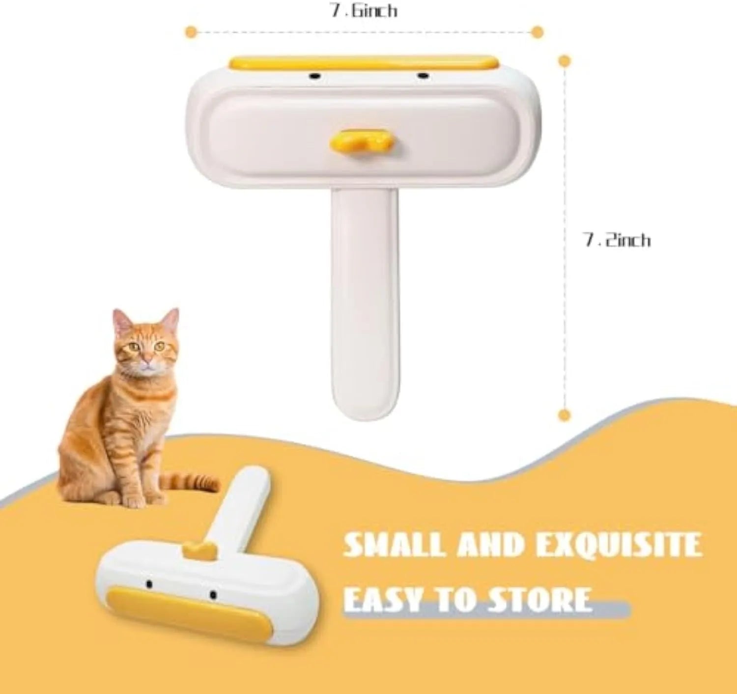 Yellow duck design portable pet hair remover with plastic body and polyester bristles