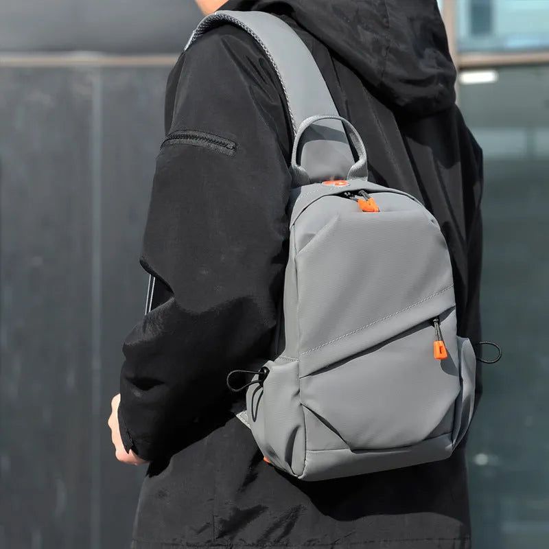Men's black waterproof crossbody bag with single shoulder strap