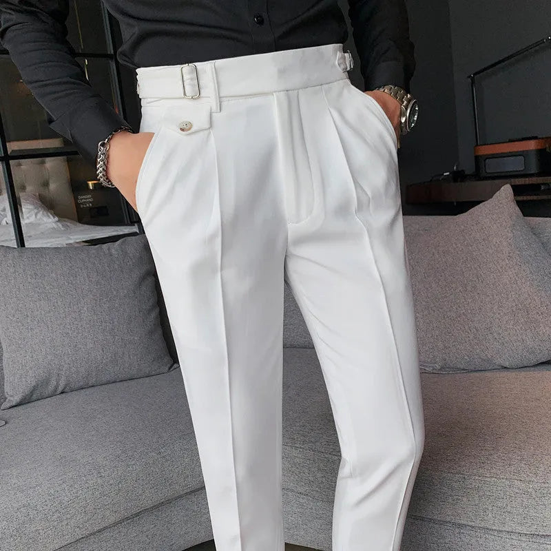 Straight leg casual trousers in solid colours available in waist sizes 29 to 36