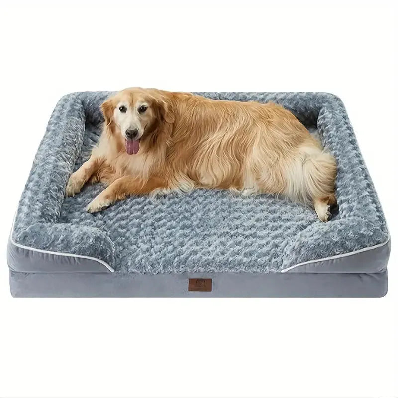 Waterproof fabric dog kennel with removable cover in light grey, dark grey and brown colour options
