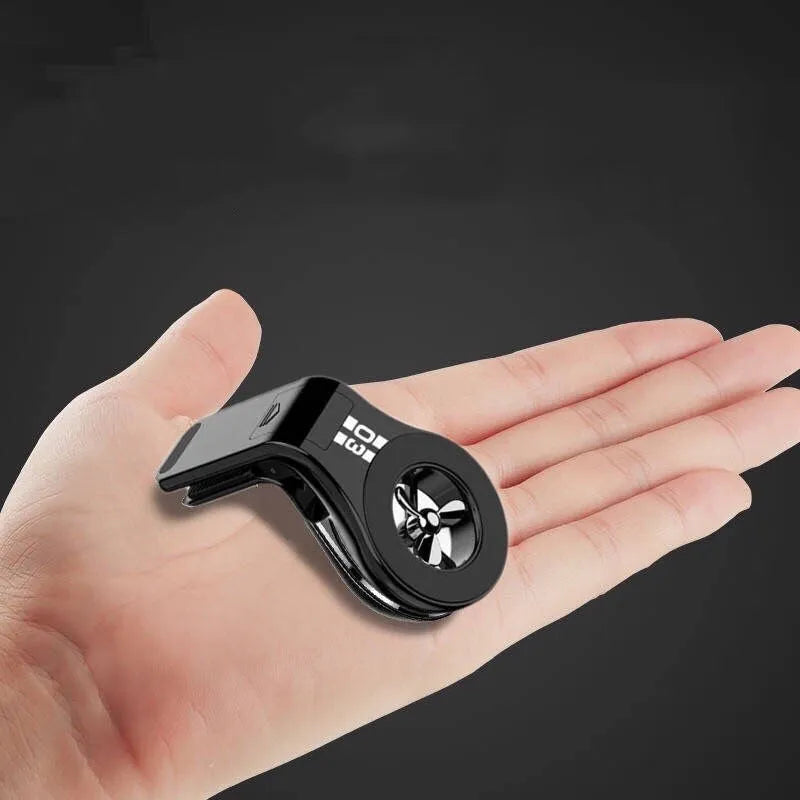 Magnetic car phone holder with air vent clip in black, blue, or red colours
