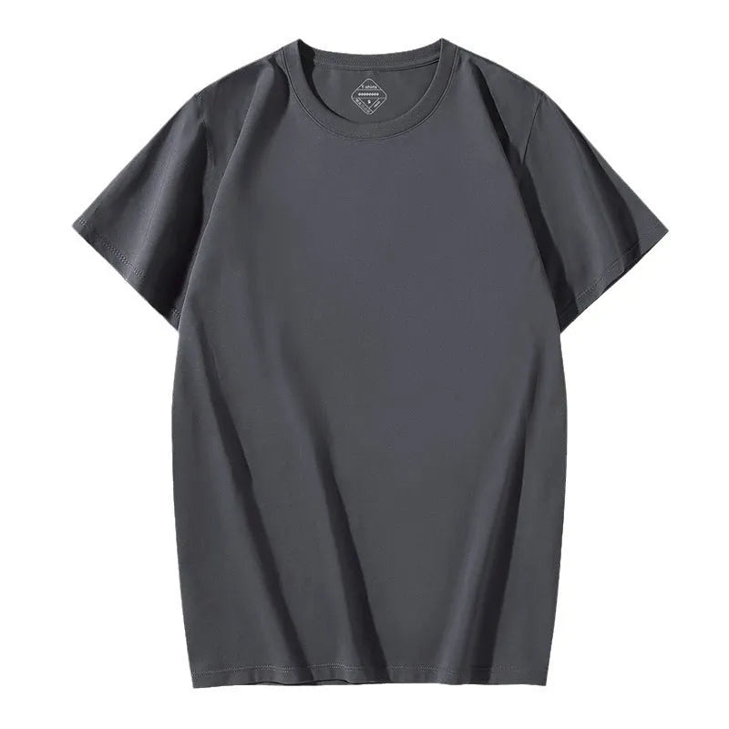 Men's loose fit short sleeve t-shirt in chemical fibre cotton blend available in multiple solid colours