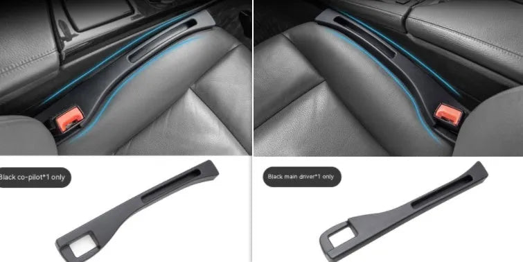 Black waterproof plastic car seat gap storage pocket with handle.