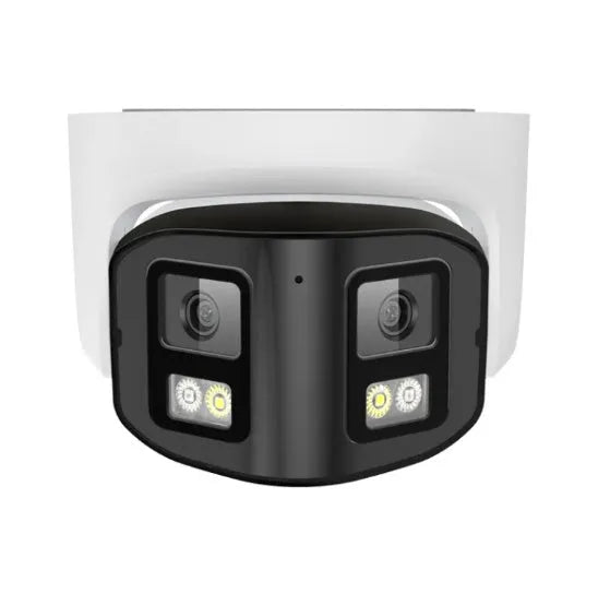 4MP dual-lens panoramic CCTV webcam with safety belt mount and IP66 waterproof rating