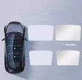 Universal vehicle ice crystal sun visor in silver tape, shown in beige and black pattern options.