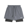 American style quick drying zippered shorts for men in grey, size M, front view
