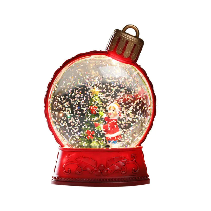 Four battery-powered Christmas LED flat light decorations: old man, snowman, children's tree and angel figures.
