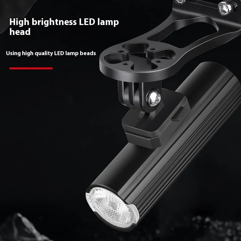 500 lumen bicycle headlight with aluminium alloy body and silicone base mount
