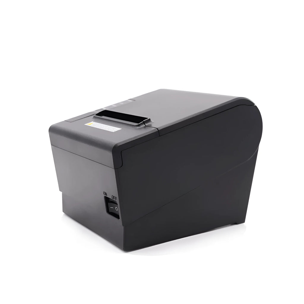 Black 80mm kitchen thermal receipt printer with Ethernet port for restaurant POS systems