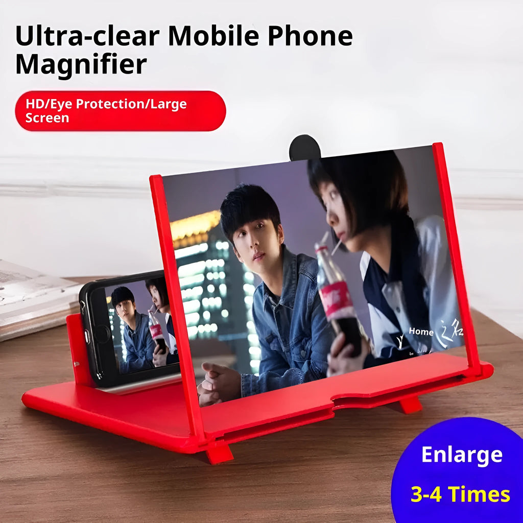 F3 10-inch mobile phone desktop screen amplifier in black with universal holder