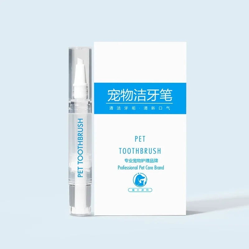 Pet toothbrush pen with integrated toothpaste for dog dental care