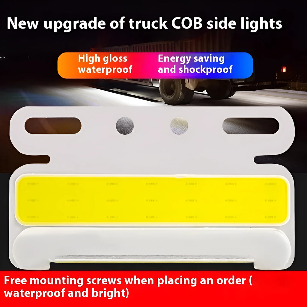 Aluminium alloy truck ground tyre light in selected colour, showing COB LED light source.