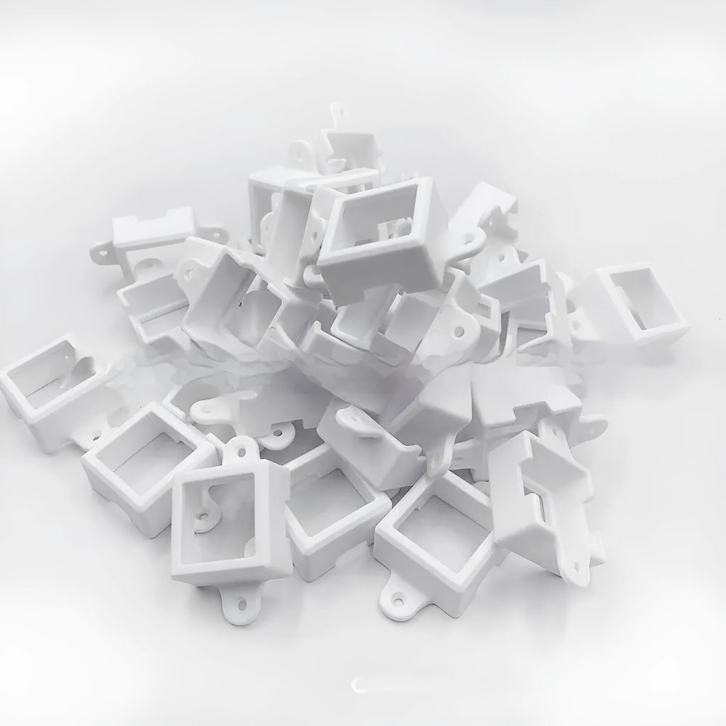 White plastic LED light protective lampshade cover, dimensions 1.7cm by 6cm.