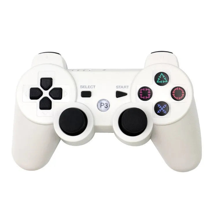 PS3 Bluetooth wireless game handle in black, ABS material, USB charging port visible